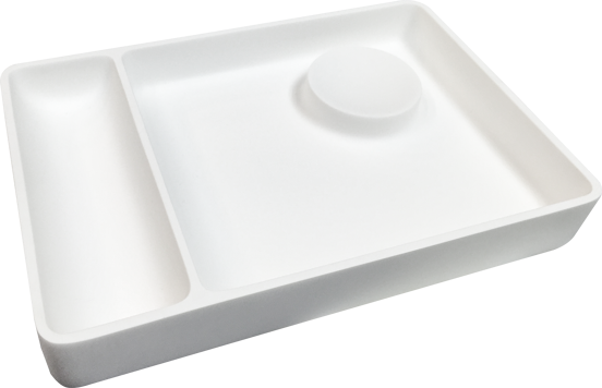 Balmani Spazio plateau à cosmétiques blanc Solid Surface 32 x 22 cm