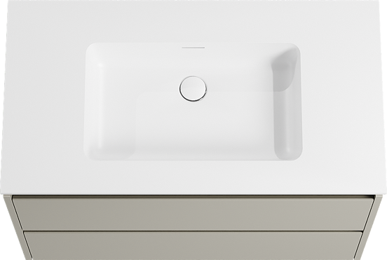 Storke Seda meuble salle de bains suspendu 95 x 52 cm soie grise avec Mata plan simple en solid surface blanc mat