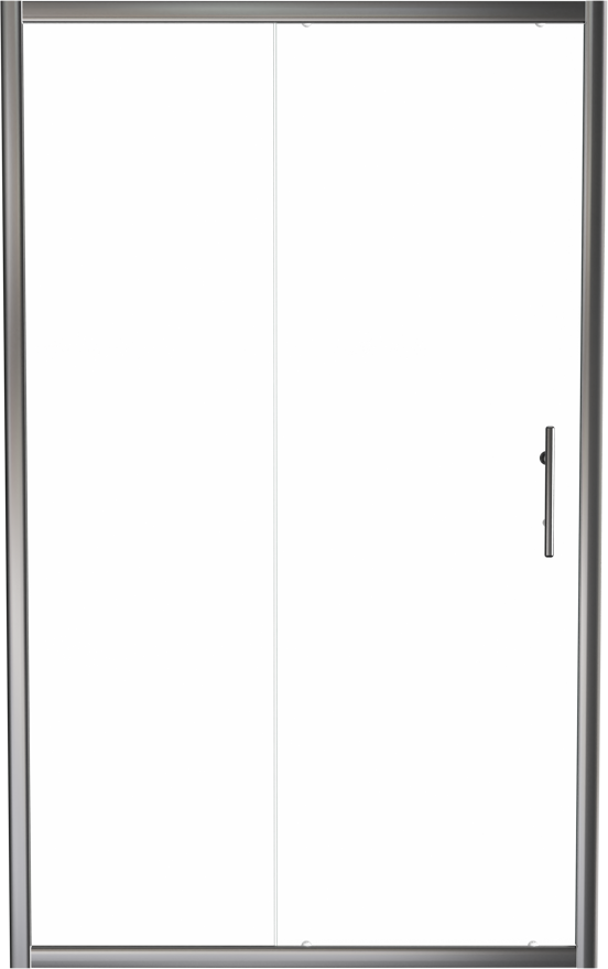 Linie Cadiz porte coulissante 120 cm x 190 cm verre transparent profil chrome brossé