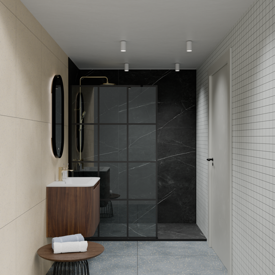 Luca Varess Suite Duschwanne 180 x 90 cm Marmorkomposit Marble Dark 