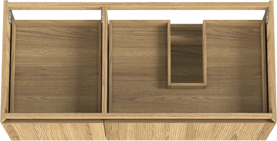 Balmani Fila zwevende wastafelonderkast 120 x 55 cm asymmetrisch rechts fineer naturel eiken 4 lades