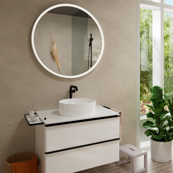 Hansgrohe Tecturis 240 Coolstart verhoogde wastafelkraan mat zwart