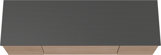 Balmani Forma meuble salle de bains suspendu 180 x 55 cm chêne naturel avec Stretto tablette simple ou double en granit noir, Nervure droite symétrique horizontale