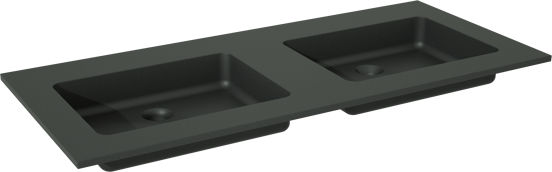 Storke Scuro double vasque quartz mat 120 x 52 cm