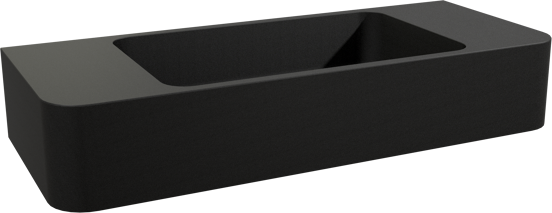 Storke Curvado Handwaschbecken: Quarz, matt, 45 x 18 cm