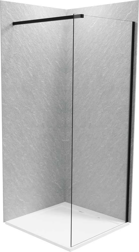 Balmani Zeno set douchewandbekleding 90 x 90 x 220 cm composietmarmer lichtgrijs leisteenstructuur