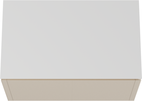 Balmani Eclips meuble salle de bains suspendu 90 x 55 cm Sandbeige avec Eclips tablette simple en Solid Surface blanc mat, Nervure droite symétrique verticale