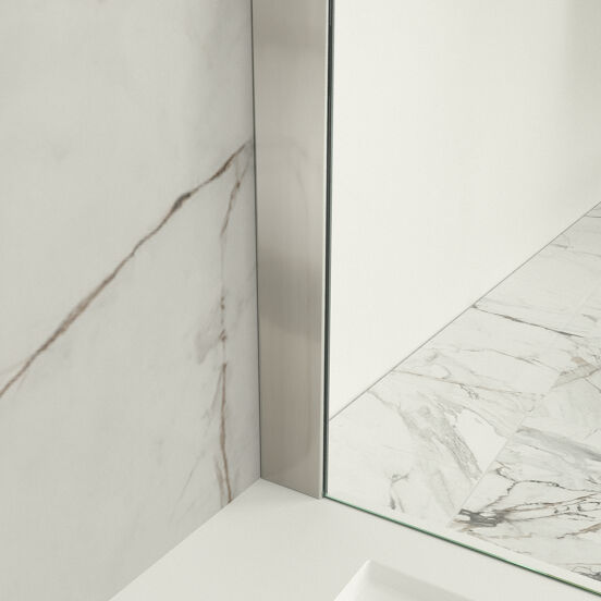 Balmani Modular inloopdouche 180 x 200 cm helder glas met matte strook geborsteld inox profiel