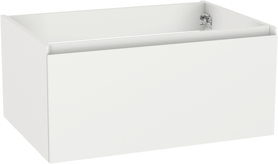 Storke Edge hängender Waschbeckenunterschrank: 75 x 52 cm, Weiß matt, 1 Schublade