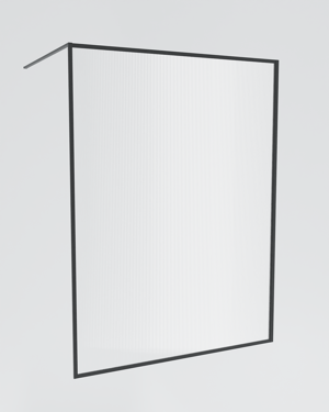 Balmani Framed inloopdouche 160 x 210 cm Reliëf glas mat zwart profiel