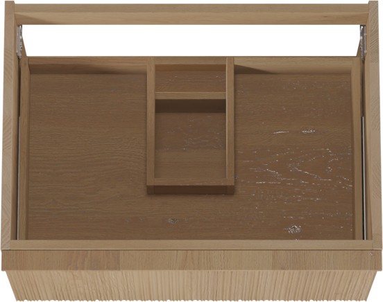 Balmani Forma zwevende wastafelonderkast 75 x 55 cm naturel eiken 2 lades vert. asym. groef