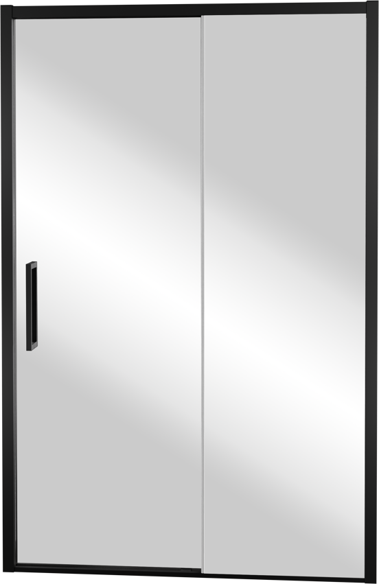 Balmani Senses Design porte coulissante à droite 140 cm x 210 cm verre Miroir Reflex, Profil noir