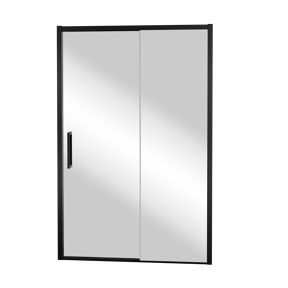 Balmani Senses Design porte coulissante à droite 140 cm x 210 cm verre Miroir Reflex, Profil noir