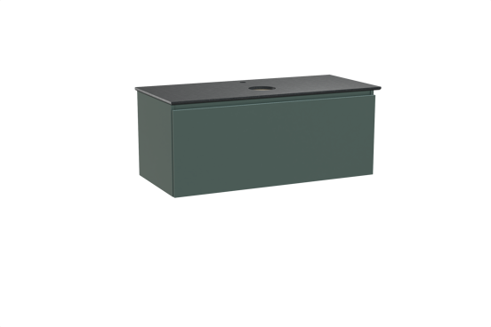 Balmani Sfera meuble salle de bains suspendu 120 x 55 cm forest avec Facetta tablette simple en granit noir