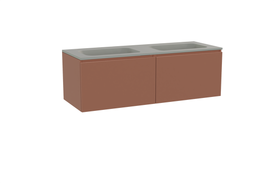Balmani Sfera meuble salle de bains suspendu 150 x 55 cm cotto avec Tablo Strada double vasque en marbre composite soie grise