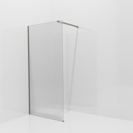 Balmani Modular douche à l'italienne: 100 x 200 cm, Ribs, avec coating, Profil Gris pierre