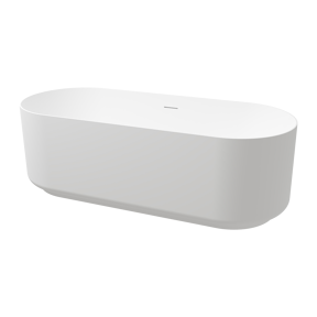 Balmani Scala Ovale Freistehende Badewanne: 170 x 170 cm, Solid Surface, Weiß matt