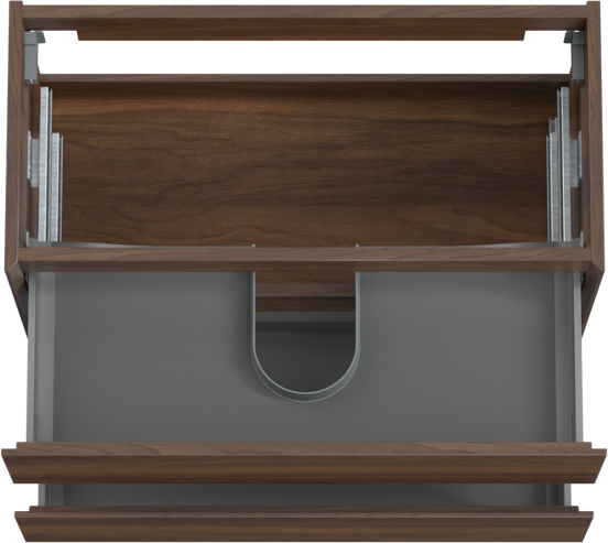 Storke Edge zwevende wastafelonderkast 80 x 40 cm notenhout 2 lades