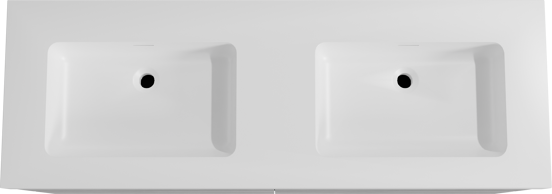 Storke Edge zwevend badmeubel 150 x 52 cm beton donkergrijs met Mata High dubbele wastafel in solid surface mat wit