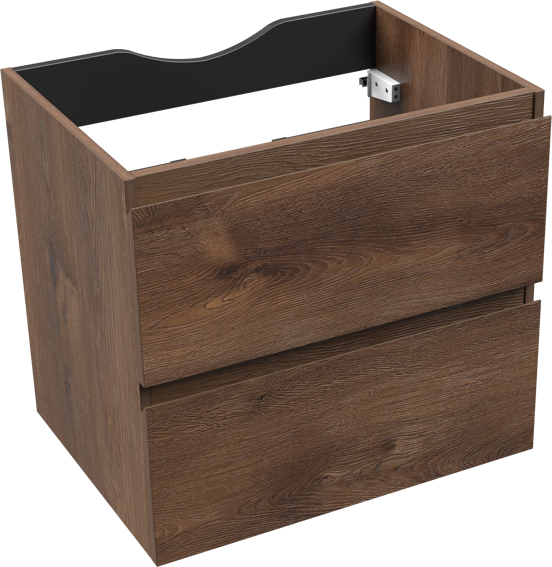 Linie Lado zwevende wastafelonderkast 60 x 46 cm bruine eik 2 lades