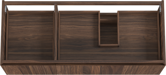 Balmani Fila zwevende wastafelonderkast 135 x 55 cm asymmetrisch rechts fineer notelaar 4 lades