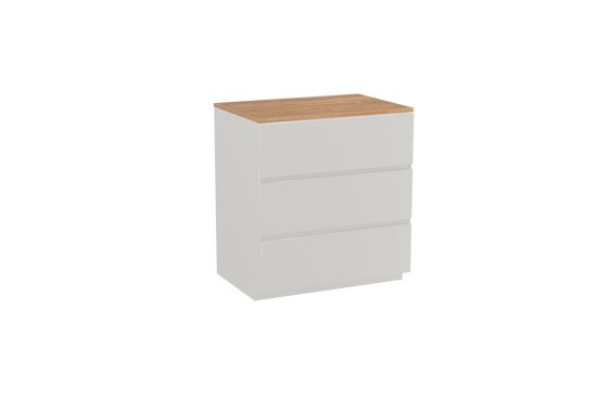 Storke Edge staand badkamermeubel 75 x 52 cm mat wit met Panton enkel tablet in melamine ruwe eik