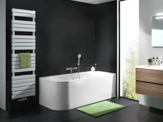 Luca Varess Mezzo 2-Personen-Eckbadewanne: rechts, 170 x 75 cm, Acryl, Weiß glänzend