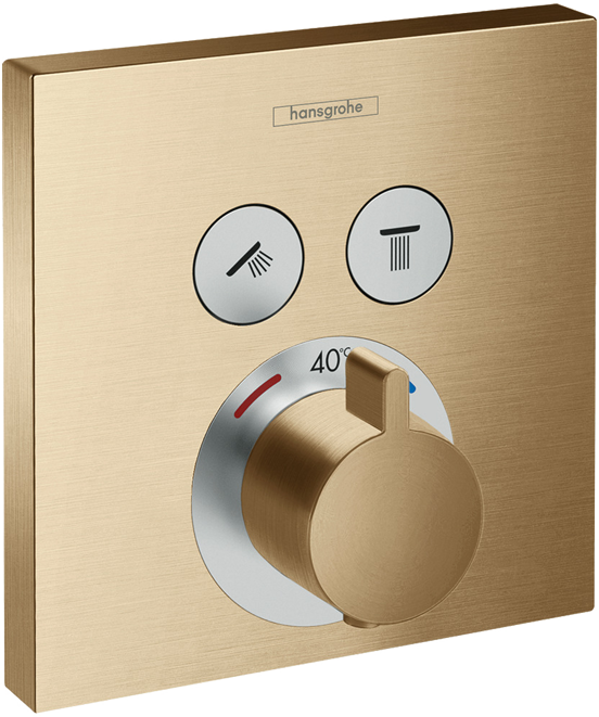 Hansgrohe Showerselect S thermostat de douche encastré 2 fonctions Brushed bronze