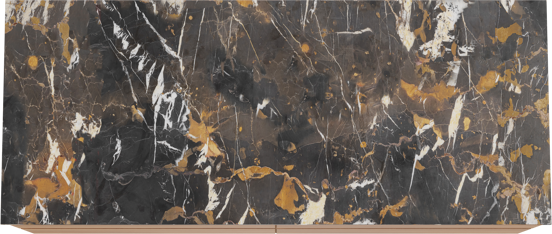Balmani Mitra meuble salle de bains suspendu 135 x 55 cm teck avec Stretto tablette simple ou double en marbre portoro gold