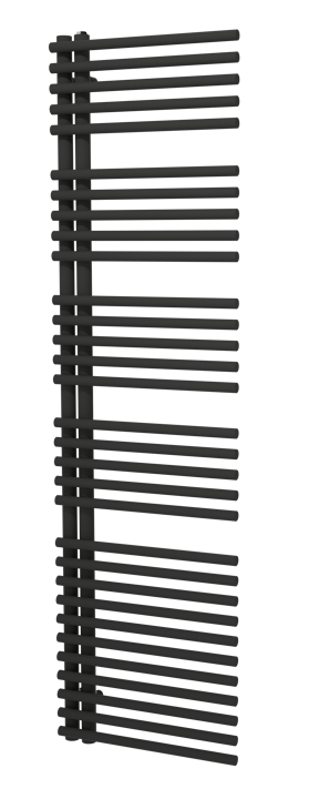 Vipera Nevada enkele handdoekradiator 50 x 180 cm centrale verwarming mat zwart zijaansluiting 847W