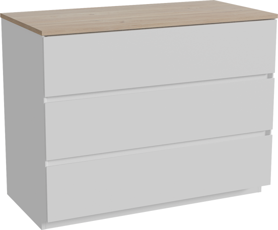 Storke Edge staand badkamermeubel 105 x 52 cm mat wit met Panton enkel tablet in melamine ruwe eik