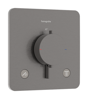 Hansgrohe Ecostat Comfort Q Thermostat-Duscharmatur: Unterputz, für 2 Verbraucher, Brushed Black Chrome