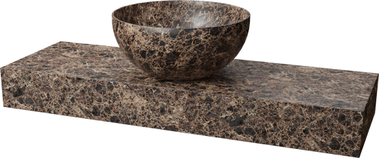 Balmani Nova handenwasser 60 x 20 cm Dark Emperador marmer