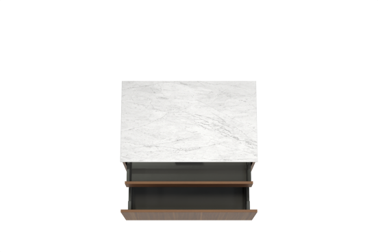 Balmani Sfera meuble salle de bains suspendu 90 x 55 cm noyer américain avec Stretto tablette simple en marbre carrara