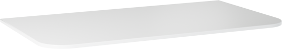 Balmani Moon enkel of dubbel wastafelblad mat witte Solid Surface 100 x 55 cm