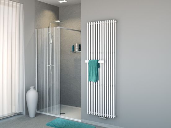 Balmani Modular nisdouche 80 x 200 cm barcode wit glas mat wit profiel