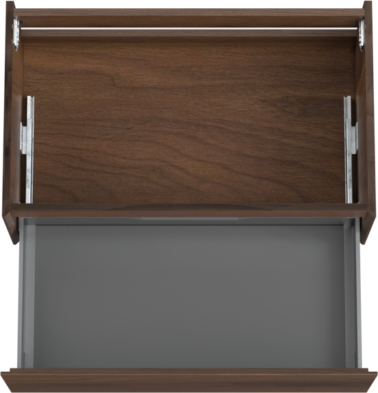 Storke Edge zwevende wastafelonderkast 85 x 52 cm notenhout 1 lade
