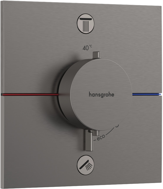 Hansgrohe Showerselect Comfort E Thermostat-Duscharmatur: Unterputz, für 2 Verbraucher, Brushed Black Chrome