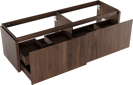 Balmani Eclips meuble sous-lavabo suspendu 180 x 55 cm Noyer américain 4 tiroirs