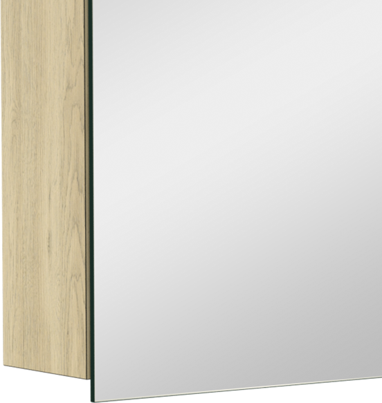 Balmani Lucida Spiegelschrank Bad: 75 x 72 cm, Eiche verwittert