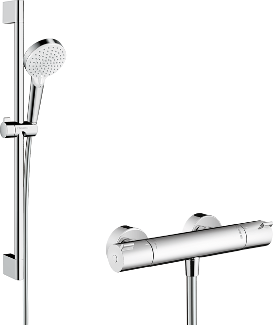 Hansgrohe Crometta Vario douchestang met douchekop 11cm 2 straalsoorten glanzend chroom