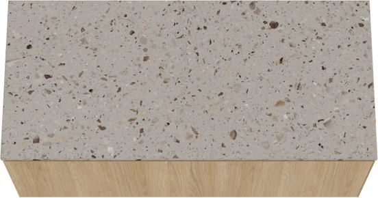 Balmani Idra meuble salle de bains suspendu 120 x 55 cm chêne naturel avec Stretto tablette simple ou double en terrazzo greige terrazzo