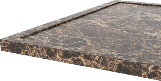 Balmani Bordo enkel of dubbel wastafelblad Dark Emperador marmer 180 x 49 cm