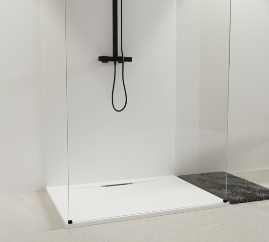 Balmani Dolce Duschwanne: 120 x 90 cm, Solid Surface, Weiß matt