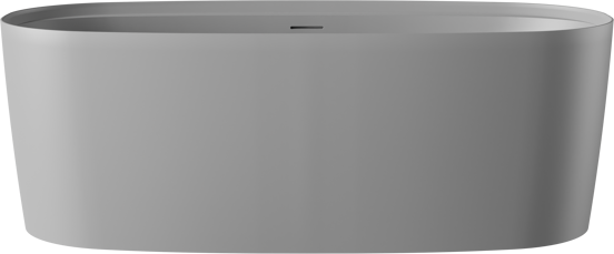 Luca Varess Sutilo ovaal vrijstaand bad 170 x 80 cm acryl mat grijs met geïntegreerde legplank