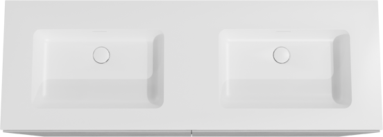 Storke Edge staand badmeubel 150 x 52 cm beton donkergrijs met Mata dubbele wastafel in solid surface mat wit