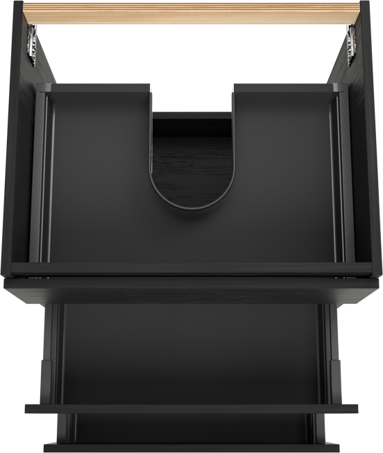 Balmani Lucida meuble sous-lavabo a poser 67,5 x 55 cm chêne noir 3 tiroirs