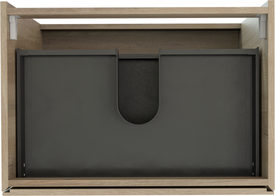 Storke Edge stehender Waschbeckenunterschrank: 75 x 52 cm, Eiche rustikal, 3 Schubladen