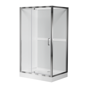 Luca Varess Talan rechthoekige douchecabine met draaideuren 90 x 120 cm helder glas mat chroom profiel