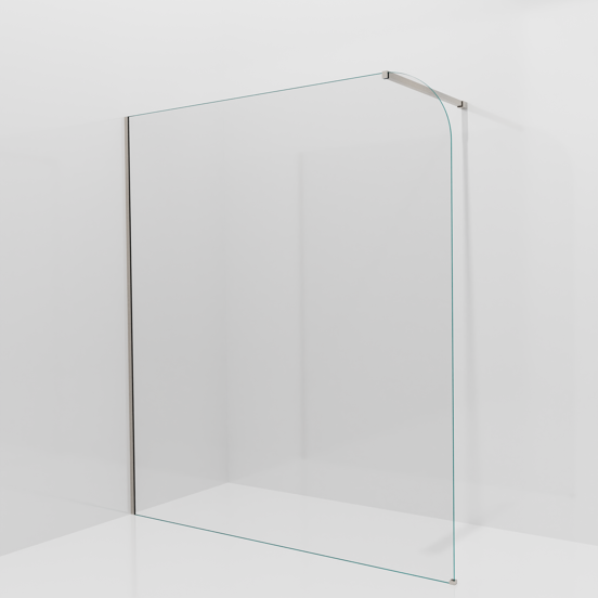 Balmani Modular Walk-In Dusche: 180 x 200 cm, Klarglas abgerundet, inklusive Coating, Profil Brushed CoolMetal